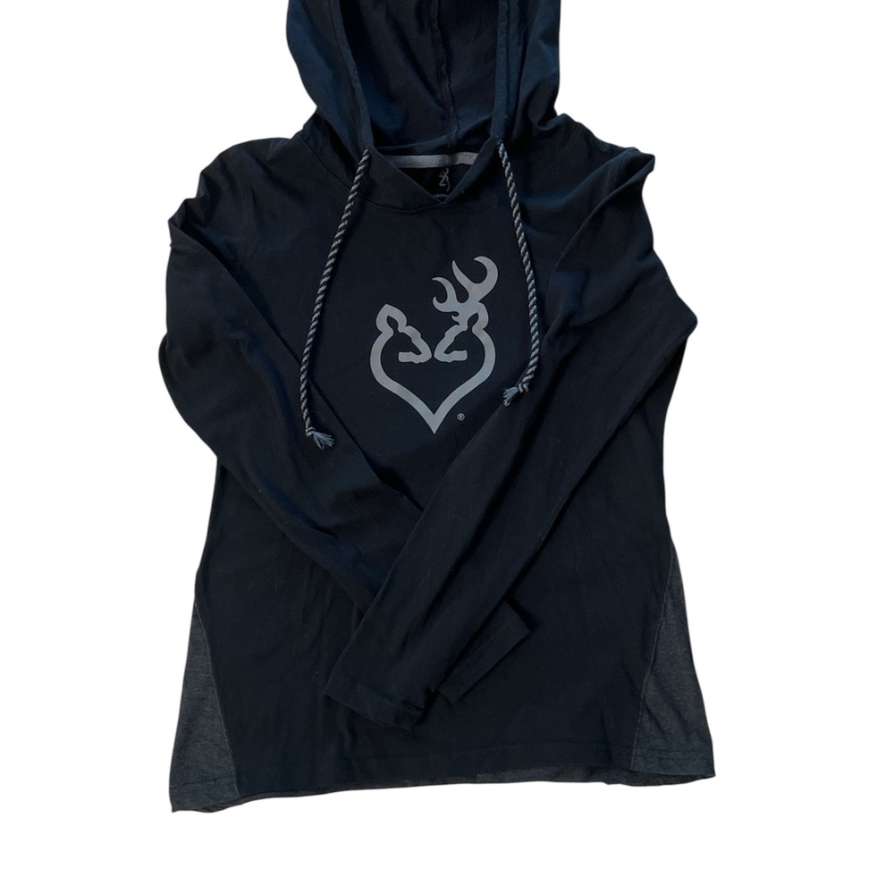 Women’s Browning Black Hoodie with Silver Logo lightweight pullover cowgirl med